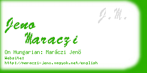 jeno maraczi business card
