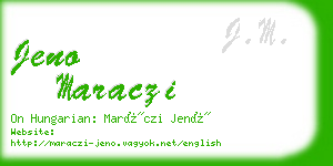 jeno maraczi business card